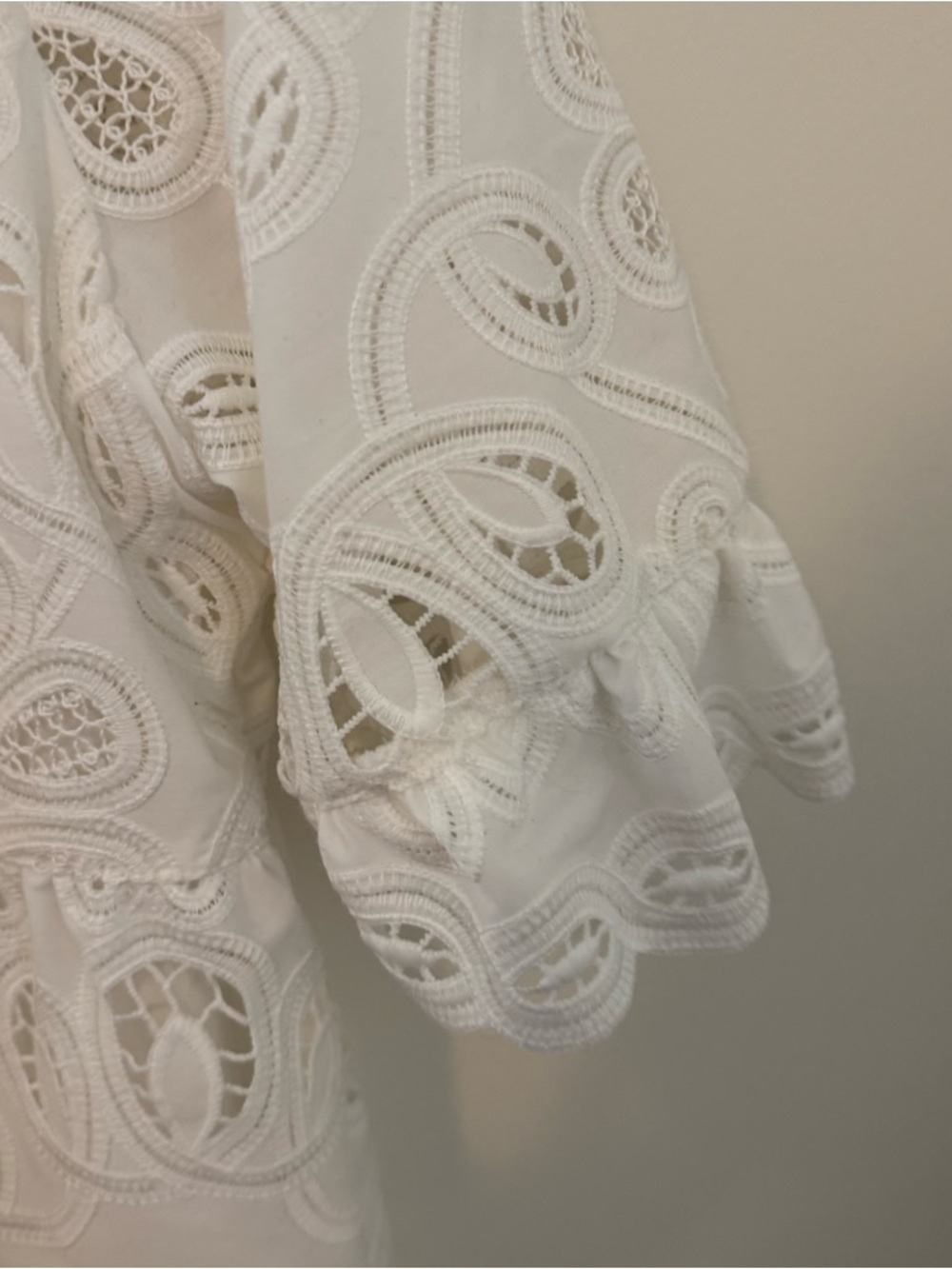 Sezane White Eyelet Ruffle Dress - Picture 4 of 5